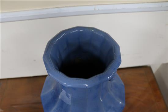 A large Chinese powder blue vase